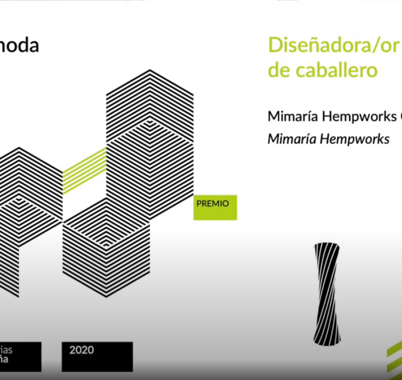 Premio Asturias Diseña 2020 al diseño textil masculino por mimaría hempworks originals